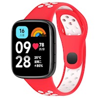 Correa Silicona Sport para REDMI WATCH 3 - R/Blanco